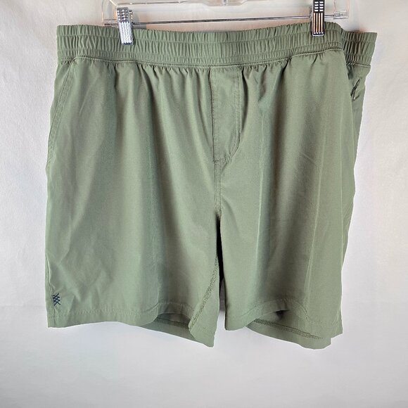 Rhone Mako Shorts Mens 2XL Green Athletic Performance 7 Inch Unlined Work Out - Picture 1 of 12